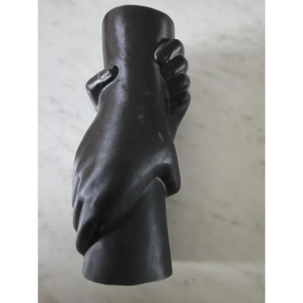 Resin Vase Hands Wrapped Around It. Black. Decoration  Gift.‎ 573